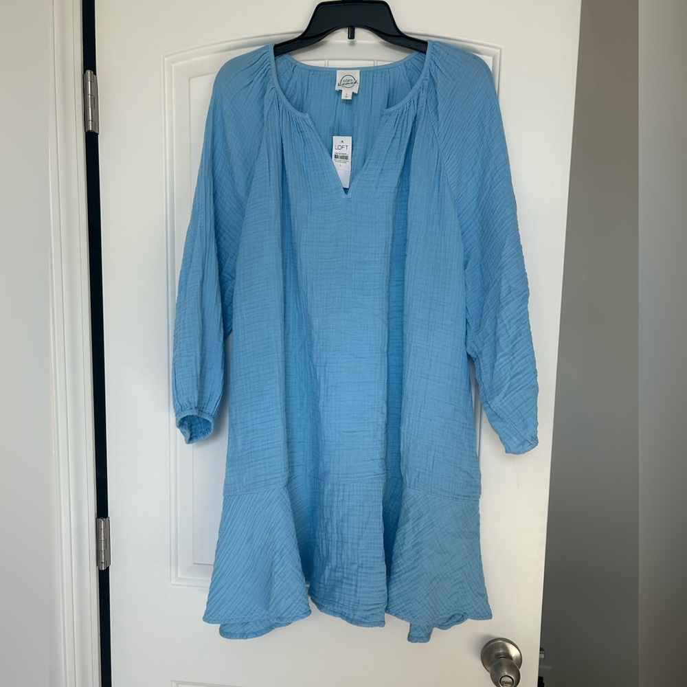NWT Women’s Blue LOFT Beach Dress - Size L